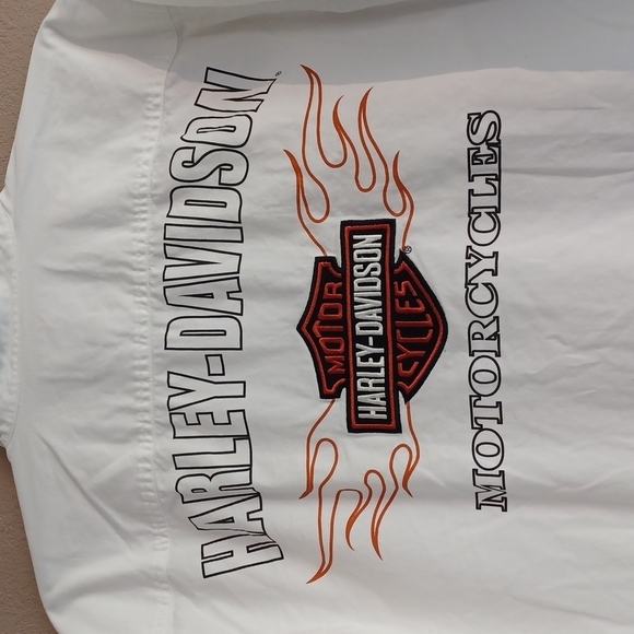 Harley DAVIDSON LARGE LONG SLEEVE WHITE BUTTON UP SHIRT EUC WORN ONLY ONE TIME! - Picture 4 of 8